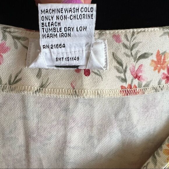 Talbots Floral Stretch A-line Cotton Skirt w/ Contrast Floral Vine Hem Band 12 - Picture 7 of 7
